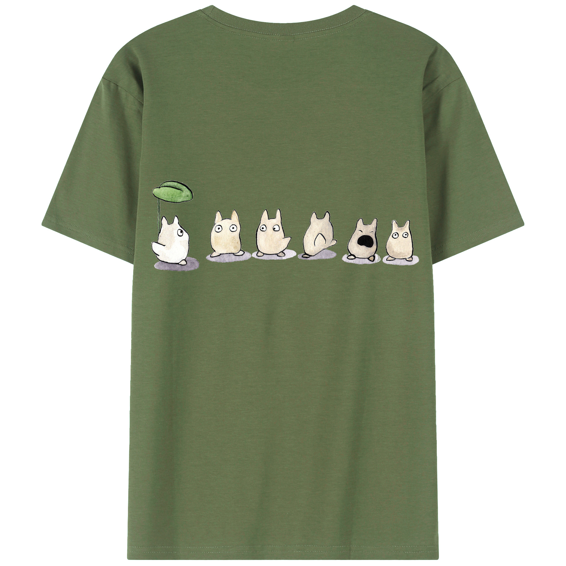 （画像用） となりのトトロ 草壁メイ 草壁サツキ My Neighbor Totoro Satsuki Kusakabe Mei Kusakabe 綿100％ メンズ半袖Tシャツ（バックプリント） 通気性
